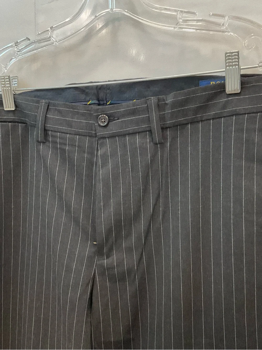 POLO Ralph Lauren Stretch Straight Fit CHARCOAL PINSTRIPE Pants size 38 - 30 T72
